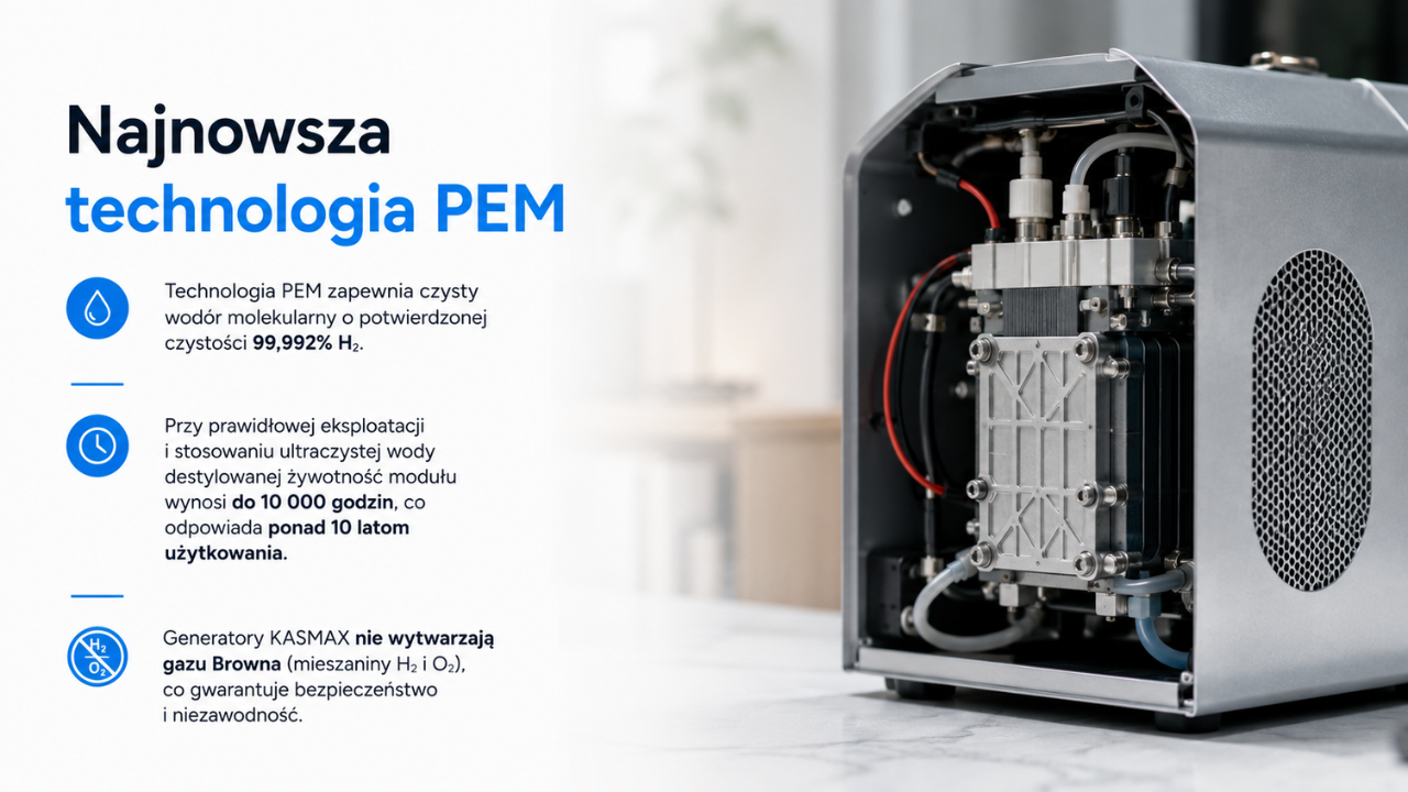 Technologia PEM w generatorach wodoru KASMAX